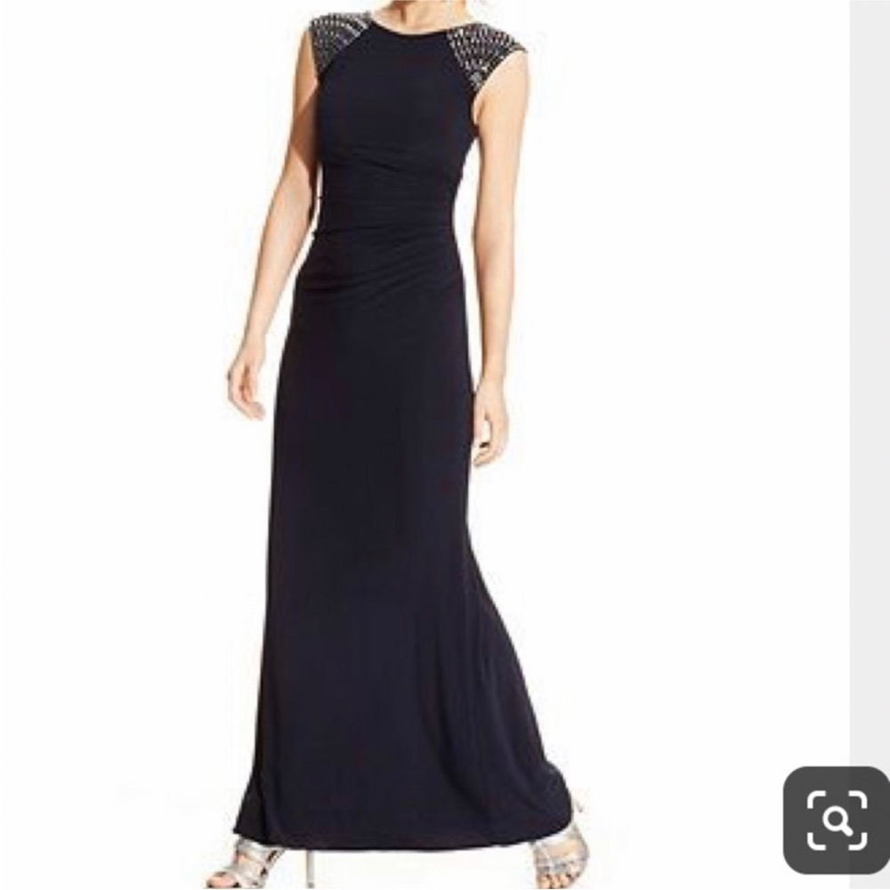 Xscape navy blue dress.